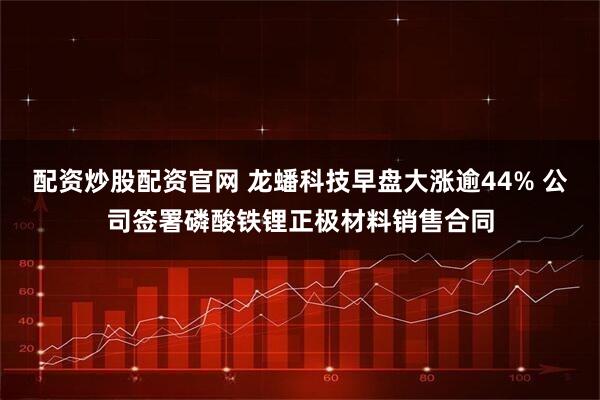 配资炒股配资官网 龙蟠科技早盘大涨逾44% 公司签署磷酸铁锂正极材料销售合同