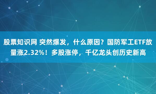股票知识网 突然爆发，什么原因？国防军工ETF放量涨2.32%！多股涨停，千亿龙头创历史新高